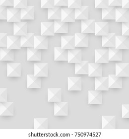 White abstract texture with geometric shape squares. Vector background for design cover,design, poster, website
