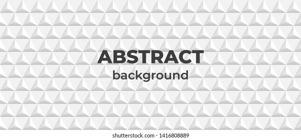 White abstract texture. Modern triangle background, seamless pattern polygonal grey template. Vector realistic 3D wall