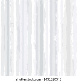 White abstract texture, paint stripe Seamless pattern. gray minimal striped graphic background. light ink brush strokes. grunge stripes, paintbrush line. texture lines backdrop - Vector