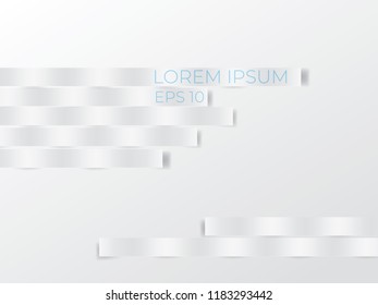 White abstract texture. Vector background 3d paper art style for cover design, book design, poster, cd cover, flyer EPS10