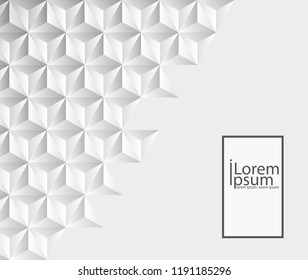 White abstract texture. Vector background 3d paper art style can be used in cover design, book design, poster, flyer, cd cover, website backgrounds or advertising.