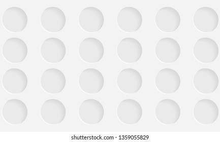 White abstract texture. Vector background 3d paper Circle