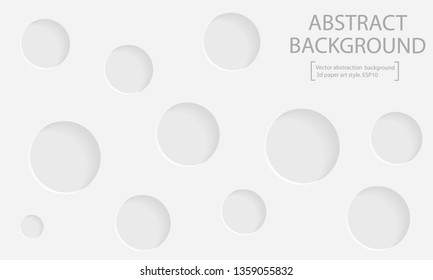 White abstract texture. Vector background 3d paper Circle