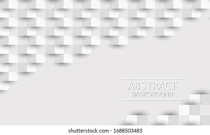 White abstract texture. Vector background 3d paper art style can be used in cover design.