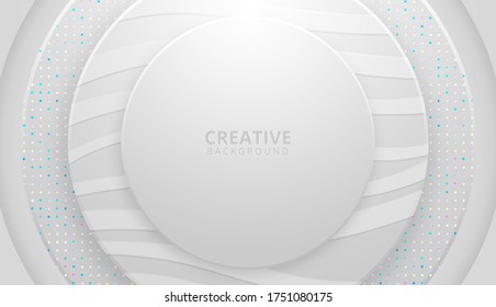 White abstract texture. Vector background 3d paper art style. vector illustration