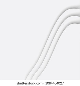 White abstract texture. Wavy background. Interior wall decoration. 3D Vector interior wall panel pattern. Vector white background of abstract waves.