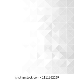 White abstract triangle geometric background for you amazing design. Grey background. Empty place for your presentation or headline. White texture.