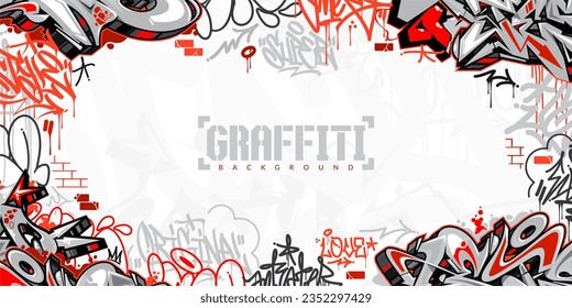 Resumen blanco Estilo urbano Hiphop Graffiti Street Art Vector plantilla de fondo