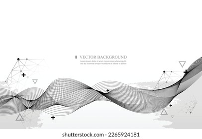 Fondo del vector abstracto blanco.efecto de línea futurista.suave.hexagón.polígono.