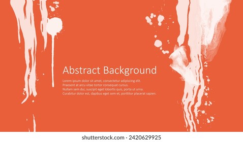 White abstract vector design. Ink paint on brochure, Design elements isolated on orange.