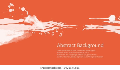 White abstract vector design. Ink paint on brochure, Design elements isolated on orange.