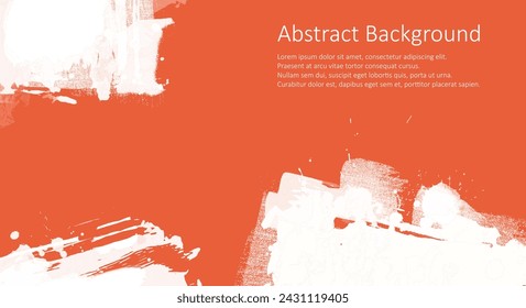 White abstract vector design. Ink paint on brochure, Design elements isolated on orange.