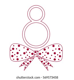white abstract vector greeting card on 8 March, International Women's Day