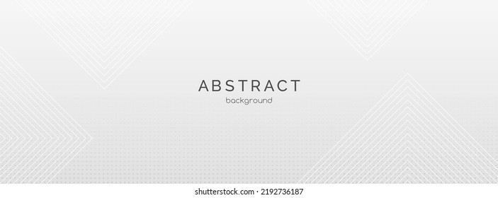 White abstract vector long banner template. Minimal background with line arrows and copy space for text. Social media cover, web header