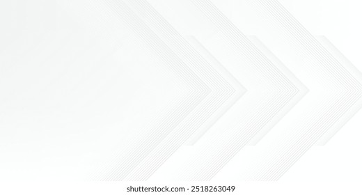 White abstract vector long minimal banner. Light neutral background with arrows and copy space for text. Facebook cover, social media header, web ..