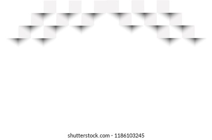 white abstract vector, many squares shape of paper 3d style, look like concrete wall, for your design, cover book, website, poster, advertising, space for text or copy.  