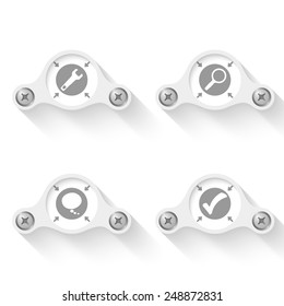 white abstract vector objects and icons