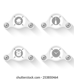white abstract vector objects and symbols