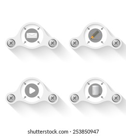 white abstract vector objects and symbols