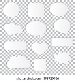 White Abstract vector speech bubbles set against the background of the cell