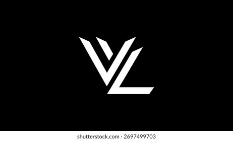 Símbolo abstracto blanco del logotipo del monograma de VL