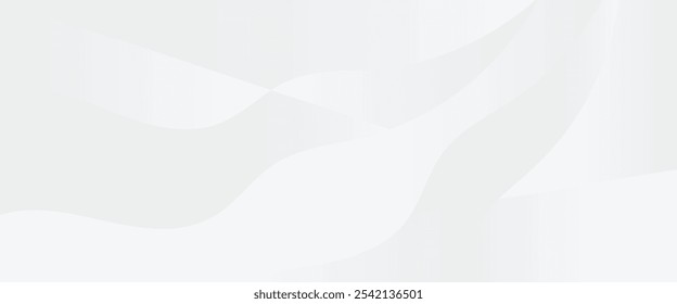 white abstract wave background. Fluid shapes composition. Creative illustration for poster, web, landing, page etc.