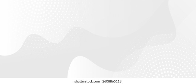 White abstract wave background. Fluid shapes composition. Creative illustration for poster, web, landing, page, cover, EPS 10