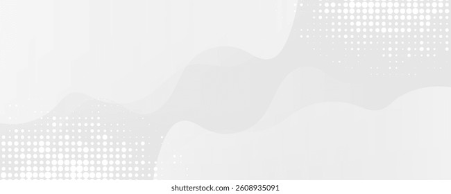White abstract wave background. Fluid shapes composition. Creative illustration for poster, web, landing, page, cover, EPS 10
