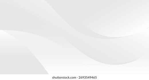 White abstract wave background. Fluid shapes composition. Creative illustration for poster, web, landing, page, cover, EPS 10