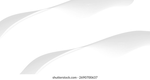 White Abstract Wave Background. Minimal Flowing Lines Design