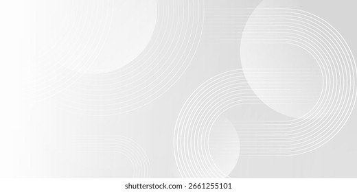 White abstract wave circles background. Ideal for clean business layouts, modern brochures, and minimal presentations.