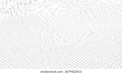 Padrão de textura de meio-tom de onda abstrata branca. Adequado para arte digital mínima, cartazes e composições de design abstrato moderno
