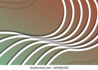 White abstract wave line elements and shadow on natural tone colorful background.