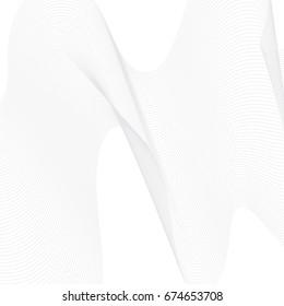 White abstract Wave lines background