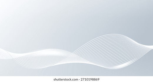 White Abstract Wave Lines on Gradient Background