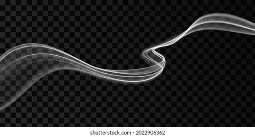 White abstract wave. Magic line design. Flow curve motion element. Neon gradient wavy illiustration.