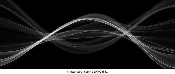 White abstract wave. Magic line design. Flow curve motion element. Neon gradient wavy illiustration.