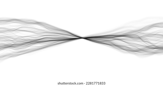 White abstract wave. Magic line design. Flow curve motion element. Neon gradient wavy illiustration.