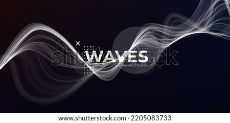 White abstract wave. Magic line design. Flow curve motion element. Neon gradient wavy illiustration. Stock photo © 