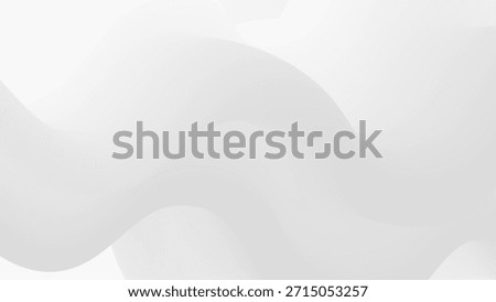 White abstract waves smooth 3D background texture. Light gray curves flow elegantly to form fluid liquid shape. Minimalist wallpaper design suits business presentations perfectly.