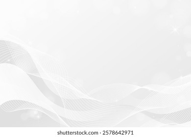 White Abstract Wavy Background. Business digital flowing waves and lines backdrop concept for presentations, banner, ads, magazine, cover, luxury designs.