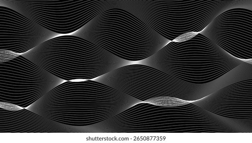 Weiß Abstrakte wellige schwarze Hintergrund Vektorgrafik Textur Design