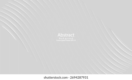 White Abstract Wavy Line Background. Futuristic Technology Concept