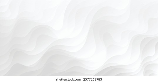 White abstract wavy texture. Modern light background with waves.