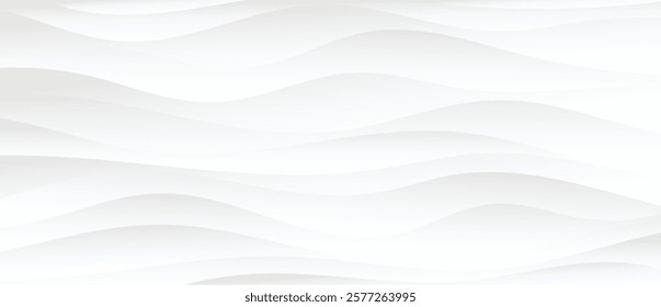 White abstract wavy texture. Modern light background with waves.