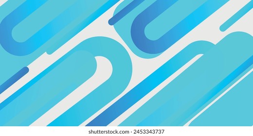 White abstract wide banner background with blue geometric shapes. Minimal geometric. Modern futuristic concept. Suit for cover, header, business, presentation, corporate, website, flyer
