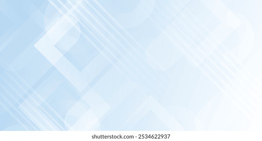 White abstract wide banner background with geometric shapes. Minimal geometric. Modern futuristic concept. Suit for cover, header, business, presentation, corporate, website, flyer