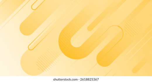 White abstract wide banner background with yellow geometric shapes. Minimal geometric. Modern futuristic concept. Suit for cover, header, business, presentation.