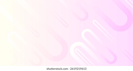 Fondo de Anuncio ancho abstracto blanco con Formas geométricas rosadas. Geométrica mínima. Concepto futurista moderno. Adecuado para portadas, cabeceras, negocios, presentaciones