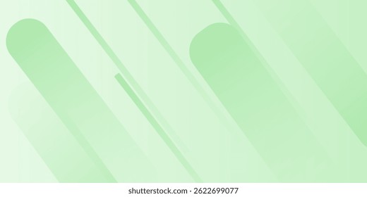 Plano de fundo de banner largo em branco abstrato com formas geométricas verdes. Mínimo geométrico. Conceito futurista moderno.